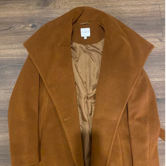 Cyrus Belted Wrap coat knit brown size small - Picture 3 of 14